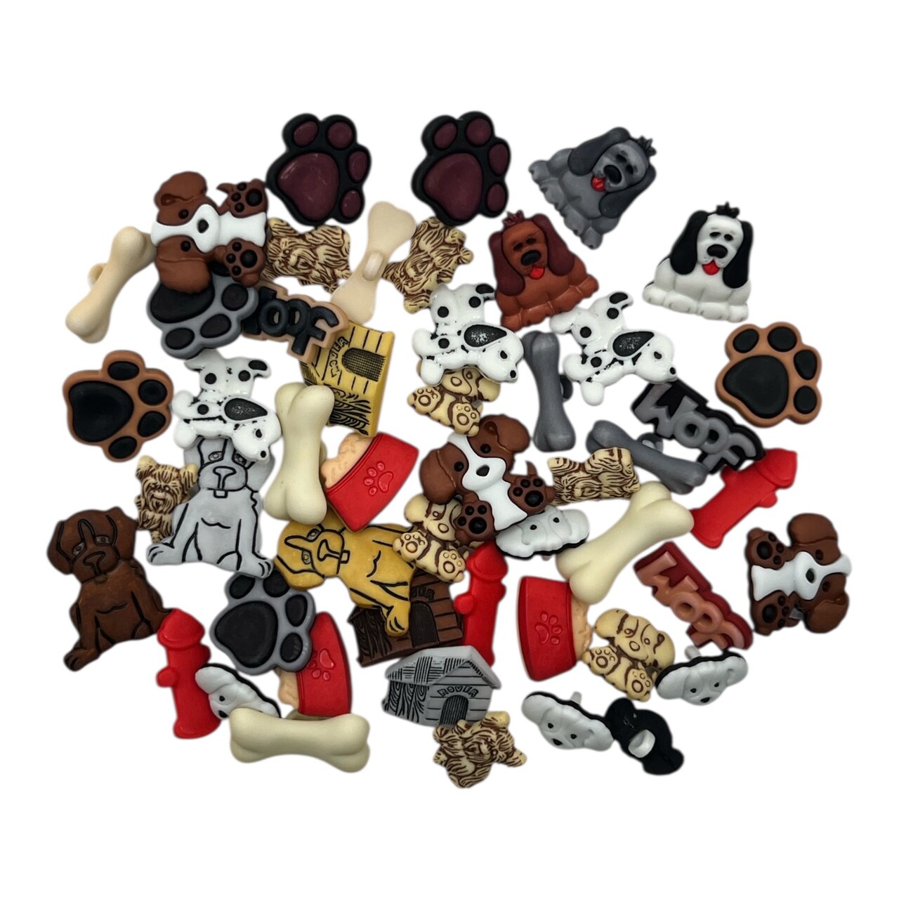 Dog Theme Craft & Sewing Buttons – 50 Piece Novelty Button Assortment